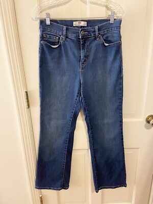 Levi s 512 bootcut perfectly slimming jeans rhinestone embellished pockets sz 10