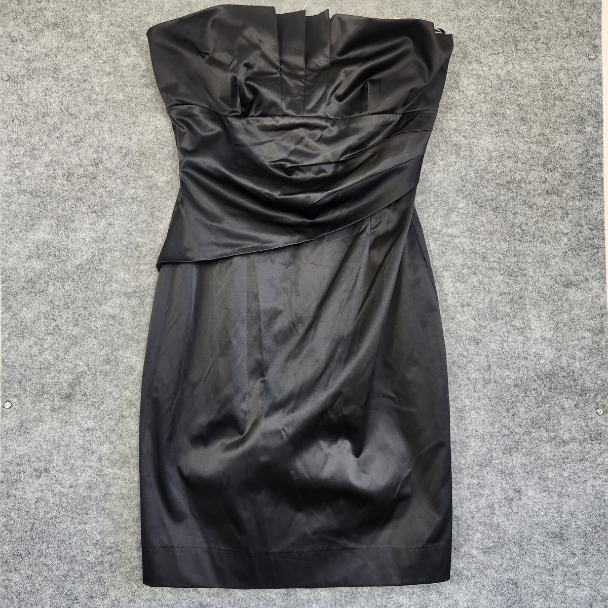 Review Dress Womens Size 12 Origami Black Strapless Satin Evening Event  Party | eBay Australia
