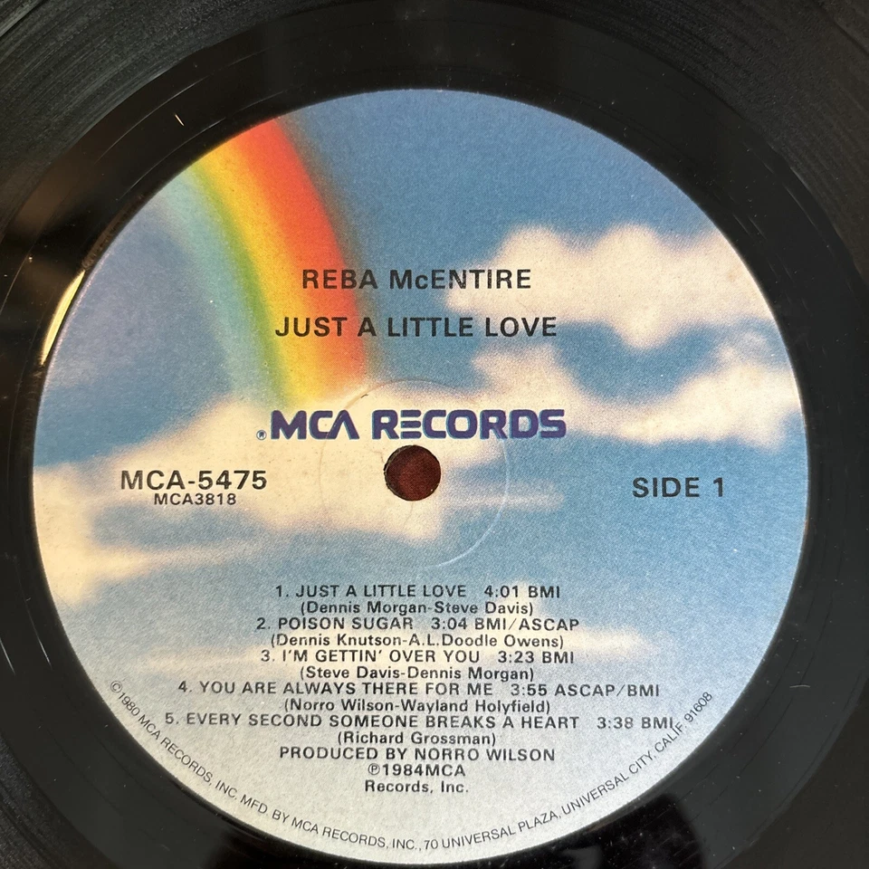 Reba McEntire Just A Little Love LP Vinyl 1984 MCA-5475 EX/EX - Image 4 of 4