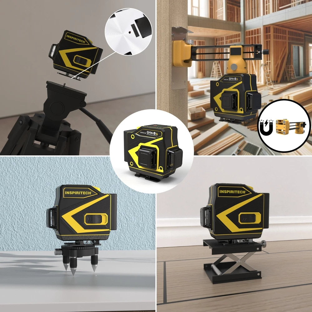 360 Laser Level Self Leveling 3D 12 Cross Lines Green Beam Lazer