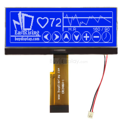4.77''Blue 240x64 Graphic LCD Module Display,Parallel+SPI Serial w/Tutorial
