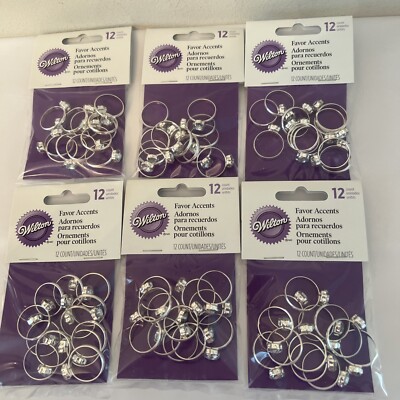 72 Wilton Novelty Diamond Engagement Ring Wedding Favors Embellishments - NEW!