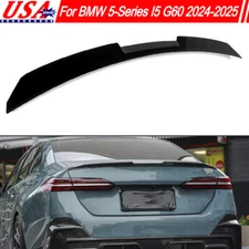 FOR 2024-25 BMW G60 530i 540i i5 GLOSS BLACK V STYLE HIGHKICK TRUNK SPOILER WING