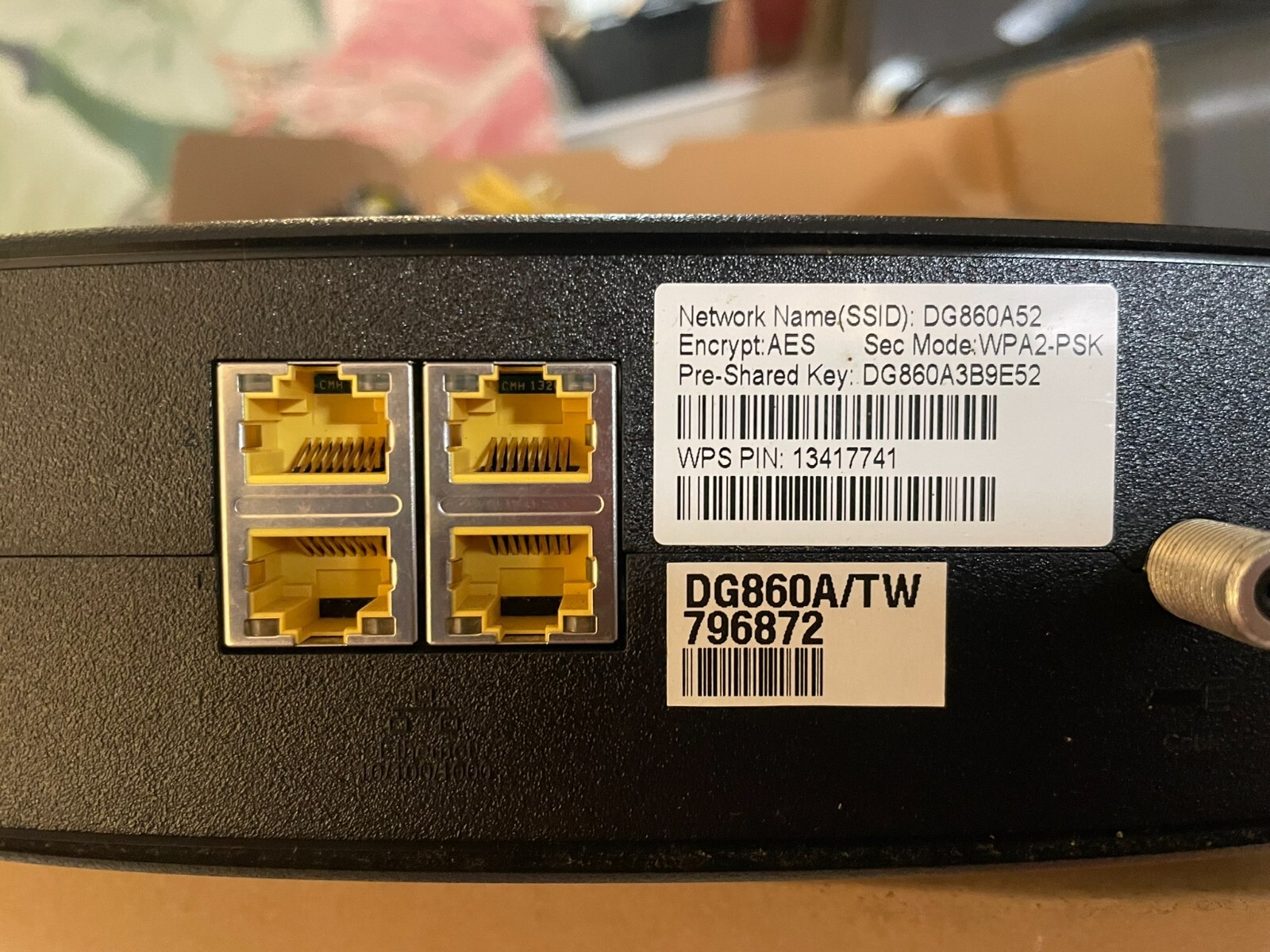 Arris DG860A52 Touchstone Telephony Gateway WiFi 2.4GHz 5.0GHz Modem ...