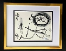 JOAN MIRO 1971 BEAUTIFUL SIGNED PRINT MATTED 11 X 14 + BUY IT NOW!! LIST $695