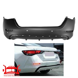 VMVJGLEK 1pc Rear Textured Bumper Cover Fascia Without Fog Light Holes Without Parking Aid Sensor Holes Without Tow Hook Hole Without License Plate