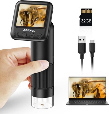 800X Handheld Digital Microscope with 2'' LCD Screen - Perfect for Kids & Adults