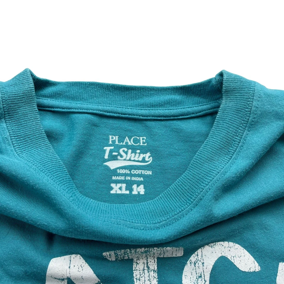 The Children’s Place Boy’s XL Blue Cotton Catch of the Day White Graphic T-Shirt - Image 4 of 4