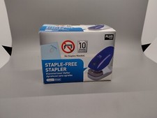 Plus Paper Clinch Desktop Staple Free Staple Blue Open Box