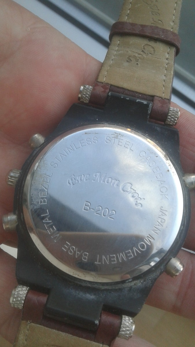 Eve Mon Crois B-202 CHRONOGRAPH ALARM WATCH VINTAGE MONTRE UHR ANA-DIGITAL  UHR