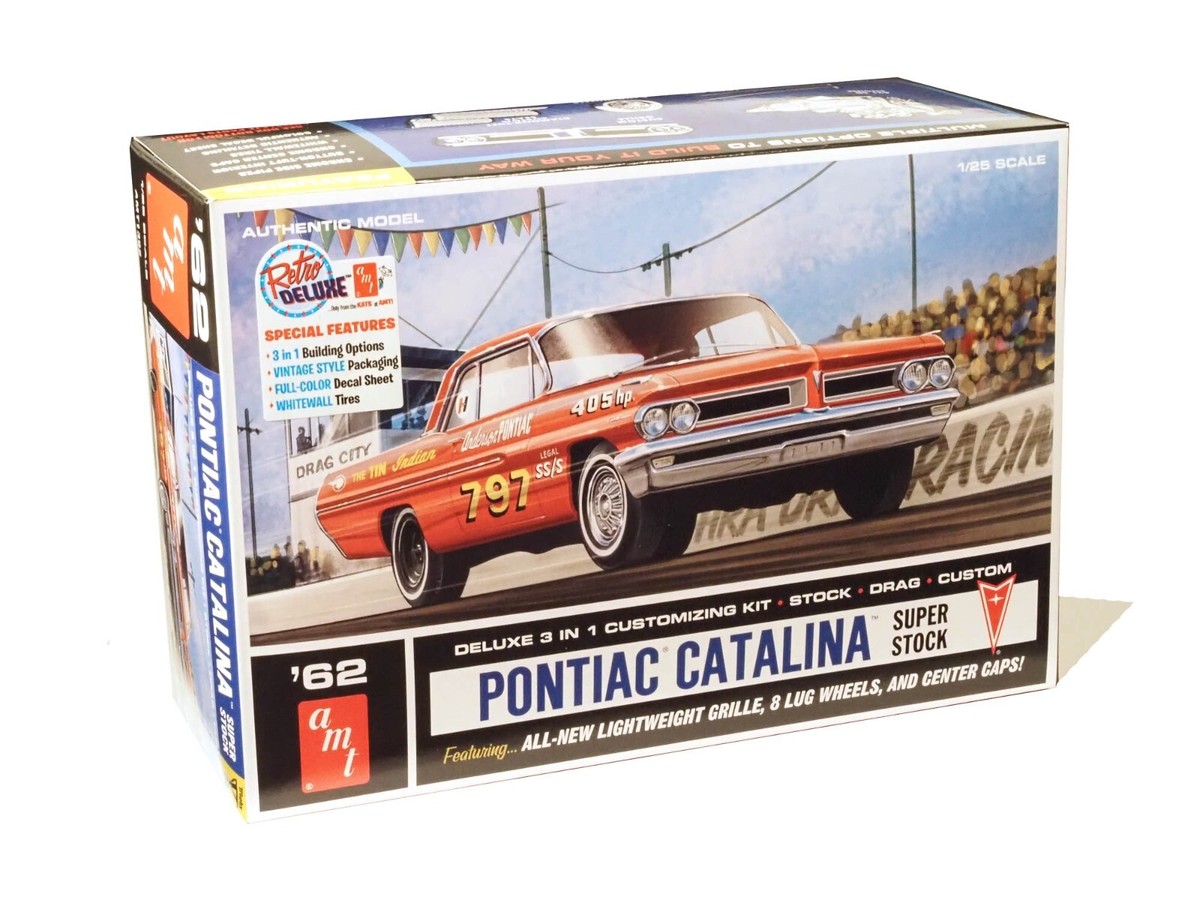 希少！激レア！当時物！amt '62 Continental 3IN1 NEW 1/25 Scale Model Kit 1962 Pontiac Catalina Super Stock 3