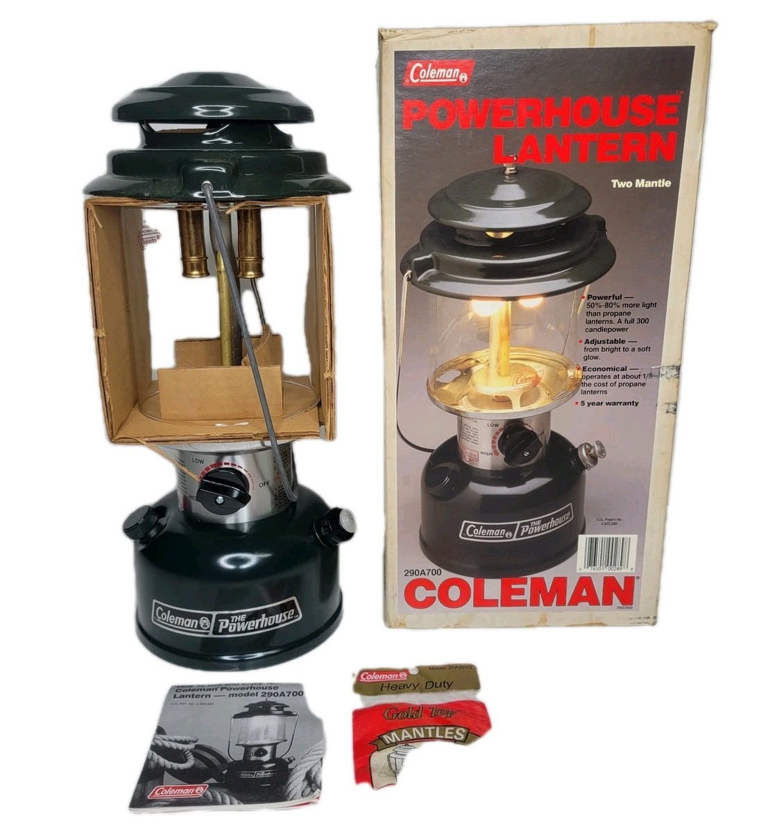 Coleman THE Powerhouse / 290A700　7248322 Vintage Coleman Lantern 290A700 Power House 1992 New In Box Dual