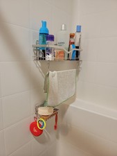 Shower Caddy And Soap Dish With Hooks Shower Shelf Shower Organizer, No Drilling