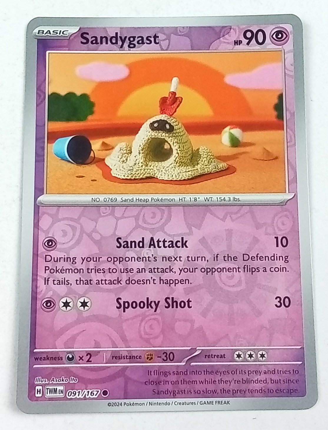 Sandygast 91/167 Twilight Masquerade Reverse Holo Pokémon Card 2024