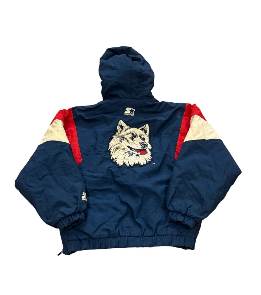 Chaqueta acolchada con capucha vintage años 90 Starter UConn Connecticut Huskies juvenil mediana Foto 2 de 4
