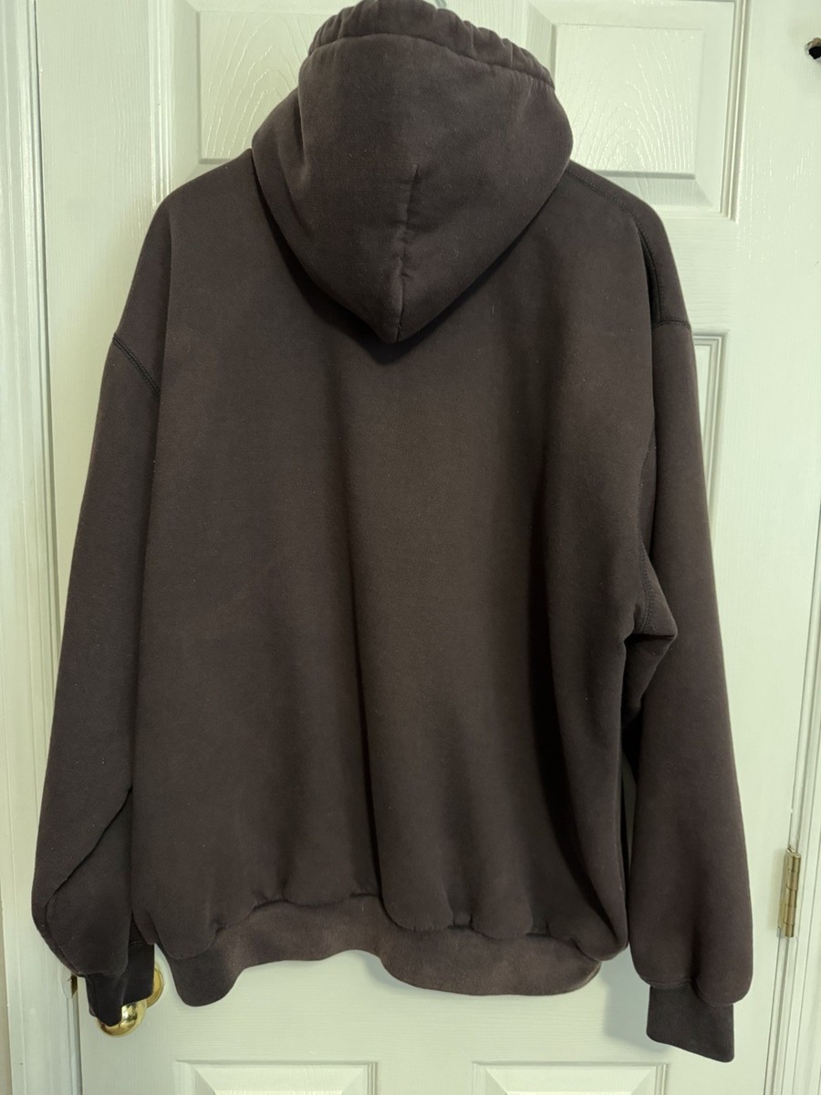 Vintage Carhartt Hoodie Mens XL K129 BLK Black Thermal Lined Zip