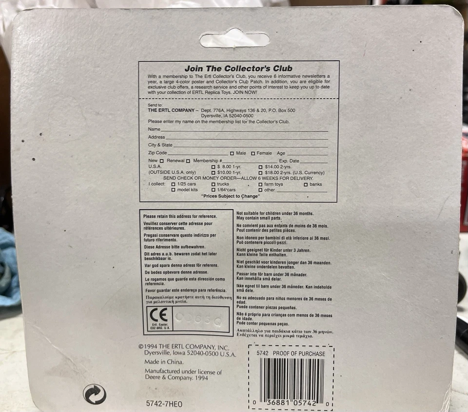 John Deere Lawn & Garden Lawn Mower Tractor Model 455 Mower Deck Tiller 1/32 - Image 4 of 4