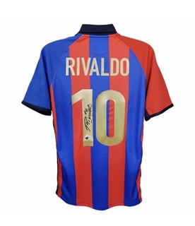 Rivaldo Signed Barcelona Nike Authentic Jersey (Beckett)
