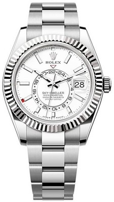 Rolex Sky-Dweller White Dial Gold / Steel Oyster 42mm Men's Watch 336934-0003