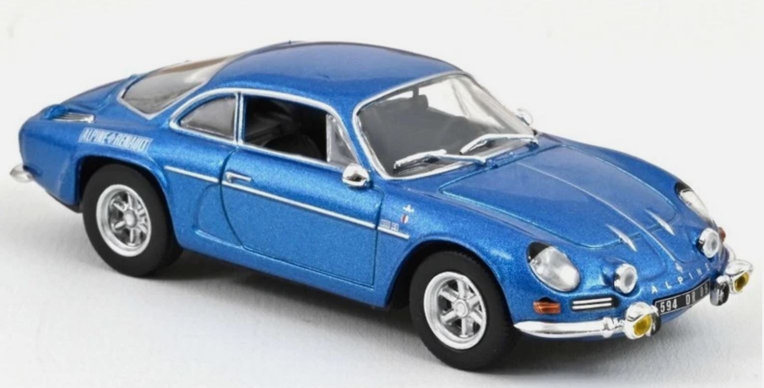 Alpine A110 1600 S 1973 Norev 1/43 en métal bleu alpin avec logo