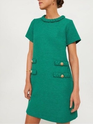 slim fit dress slacks Luna Drop Waist Plaid Tweed Dress- Green – Joey Lynn Boutique