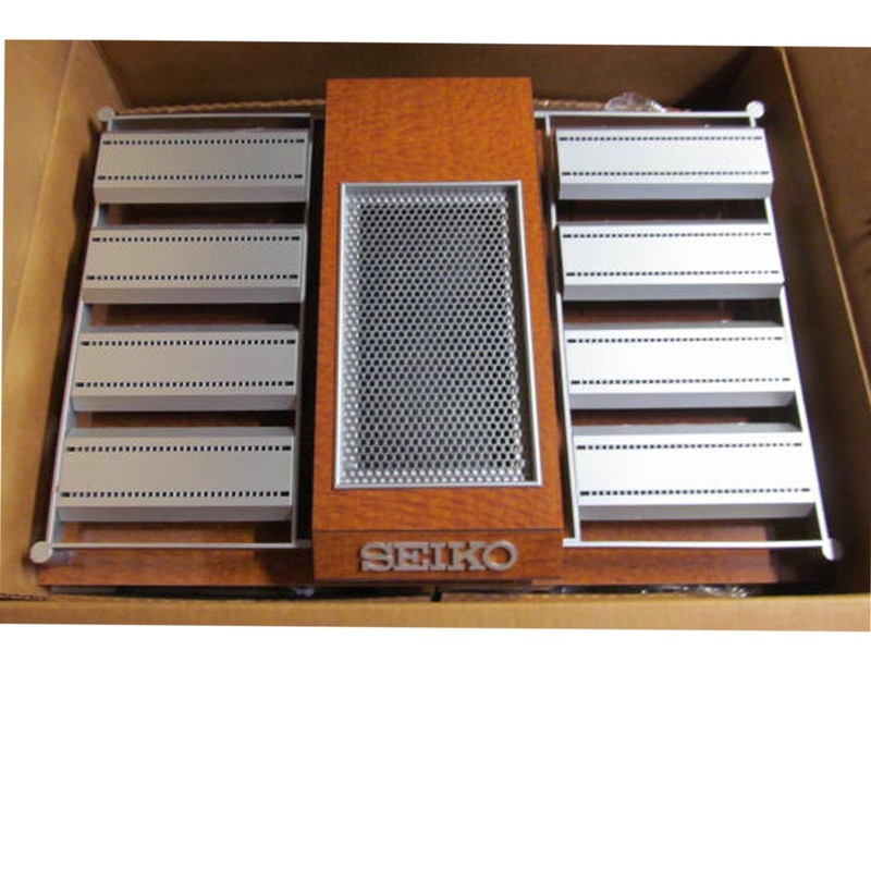 Vintage Seiko Watch Holder Showcase Display Wood Grain Veneer