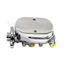 Power Brake Aluminum Master Cylinder 1 Bore 4-port Chrome Finned Top Ball Mill