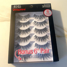 NEW Strip Eyelashes Ardell Wispies Wispy Black Invisiband 6 Pairs BNIB