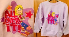 Disney Lizzie McGuire  All Over It   Sweatshirt Girls L Purple Fleece NWT Y2K