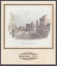 QANTAS In-flight airline Menu 1960s Pitt Street 1853 & now