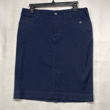 Lauren Ralph Lauren Pencil Skirt Size 8 navy Blue Pockets Stretch Cotton