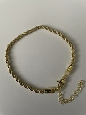 16 cm Wrist Bracelet Rope Design Gold On Silver Lock Clip Clasp New