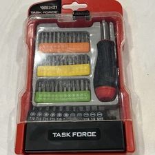 Task Force 59 Piece Kit Screwdriver Bit Set- # 0083421 Used W/ Case / Handle