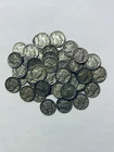1940’S Mercury 90% Silver Dime Lot of 50 Coins