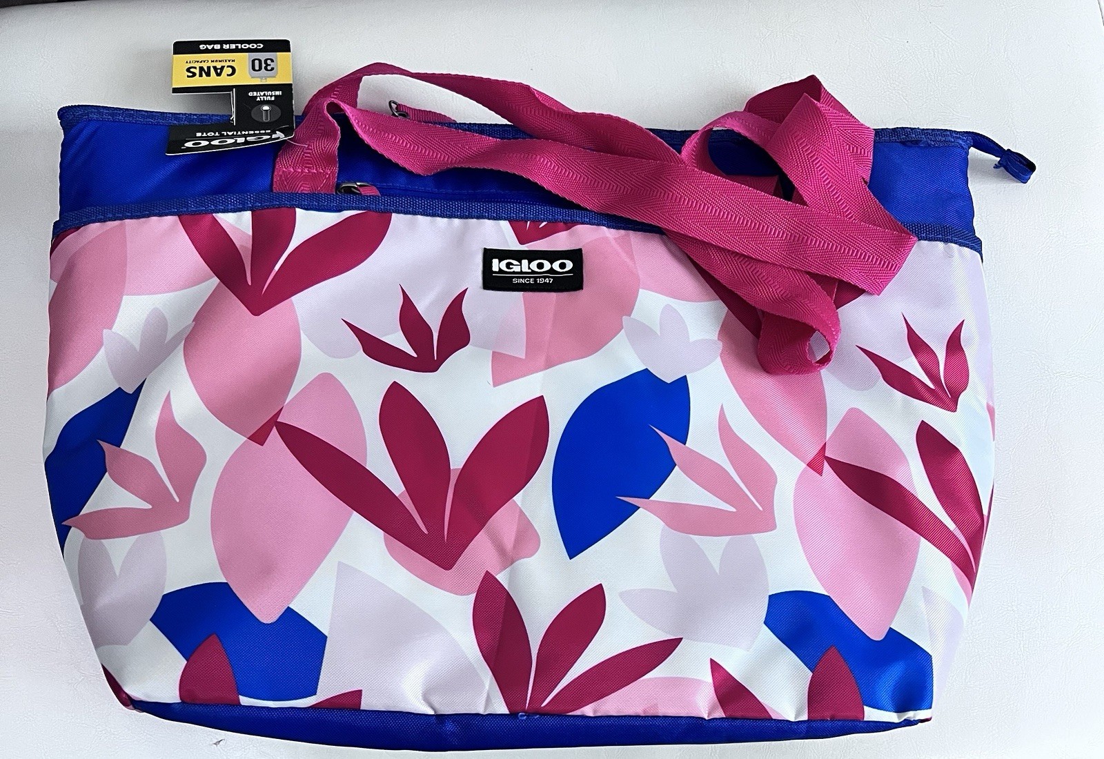Lg Tote Bag Floral Print For Grocery , Beach 30 Can Capacity
