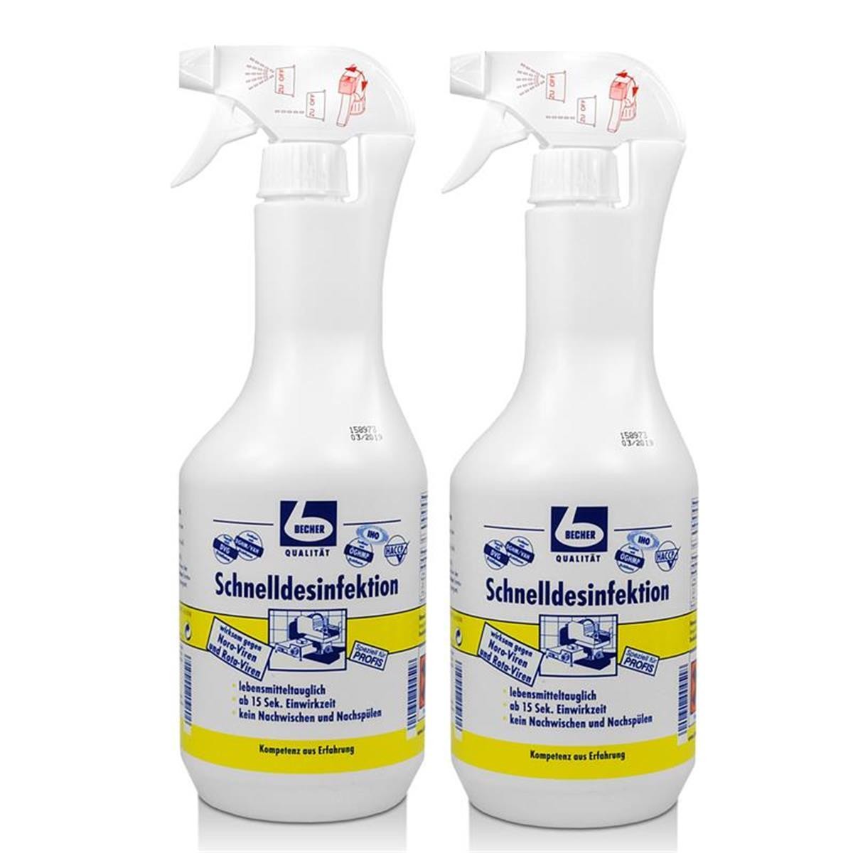 Dr. Becher Schnelldesinfektion 1L wirksam gegen Bakterien & Pilze (2er Pack)