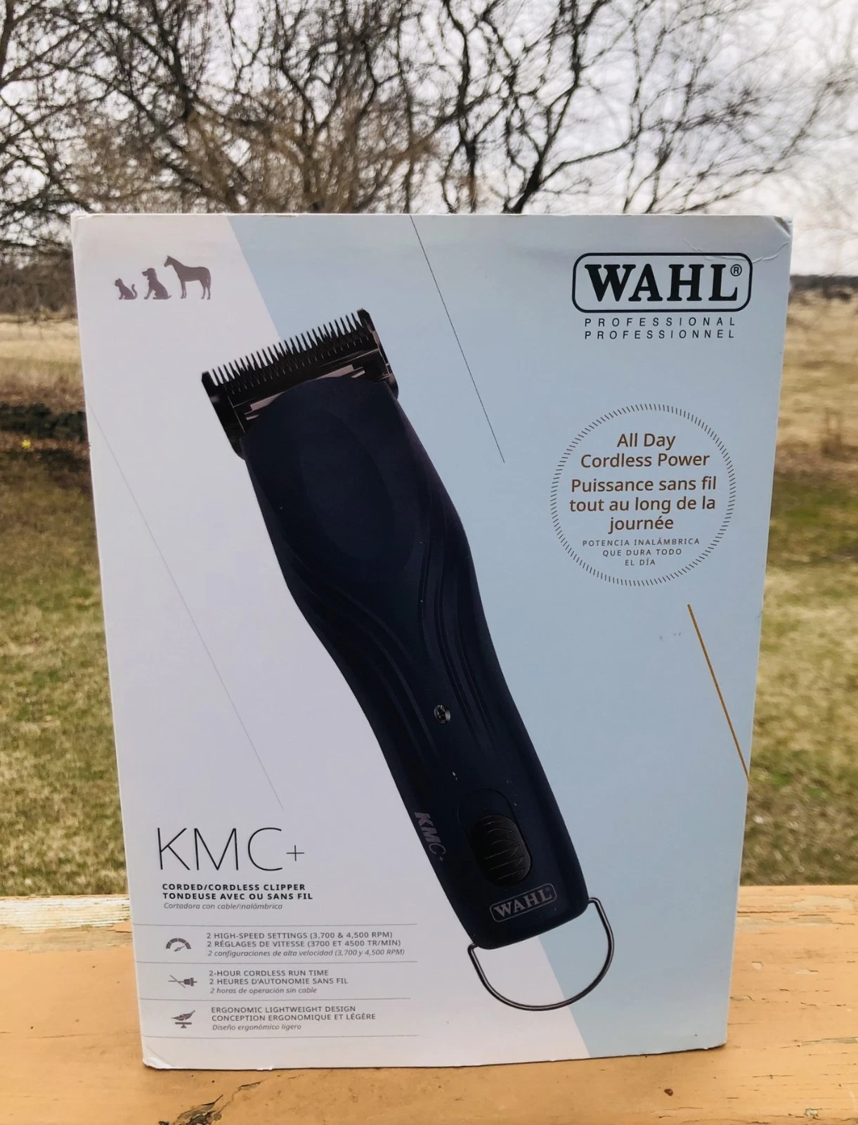 Wahl Professional KMC+ Cordless or Corded Pet Clipper Groomer -3027168-Navy Blue