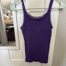 Cherokee Purple Women's Regular Size Lace Ribbed Camisole Top L