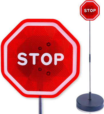 Flashing LED Stop Sign Garage Parking Assistant System | Bumper Sensor,Red (1 Pa