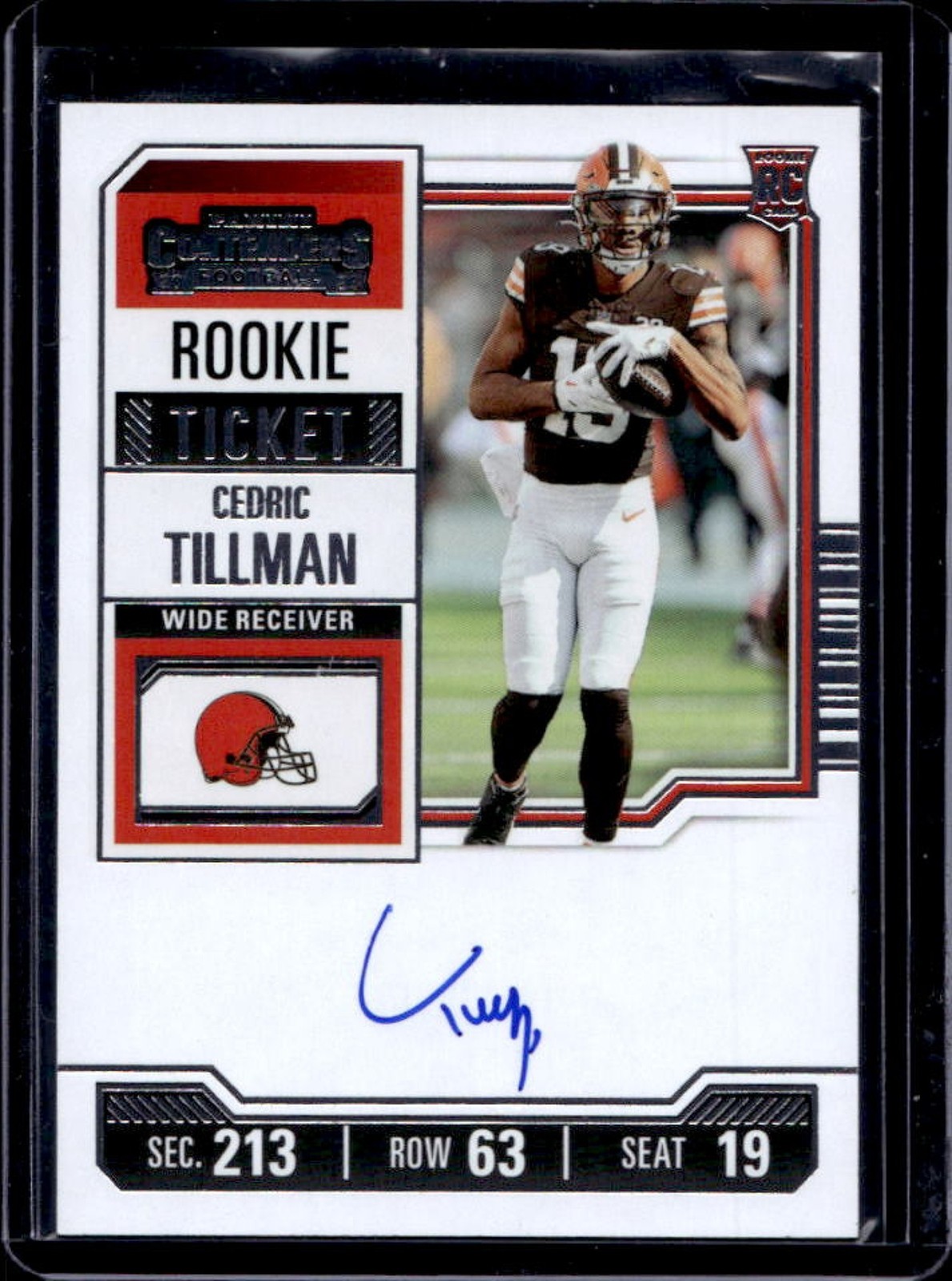 2023 Contenders Optic Cedric Tillman Rookie Ticket RPS Auto RC #104 Browns