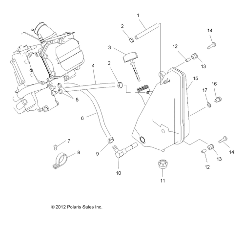 Polaris Oil Tank Weldment, Genuine OEM Part 1261653, Qty 1 - Picture 9 of 9