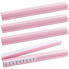 4PCS Wooden Mahjong Racks with Magnetic Pushers, 17.4 in Natural Wood America...