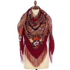 Pawlow Posad/Pavlovo Posad Schal-Tuch Folklore 146x146 Wolle 1885-5