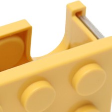 Yellow Tape Dispenser Cute Building Block Shape Easy Cutting Desk Tape Holde LW
