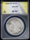 1921-D $1 Morgan Silver Dollar ANACS AU 50