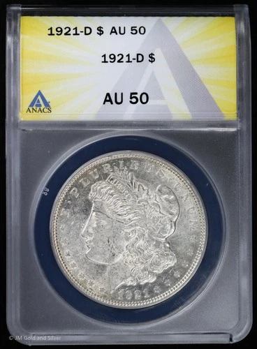 1921-D $1 Morgan Silver Dollar ANACS AU 50