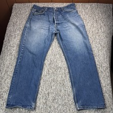 Vintage Levi  s 501 Jeans Mens 40x32 Fits 36x29 Straight Leg Button Fly Denim