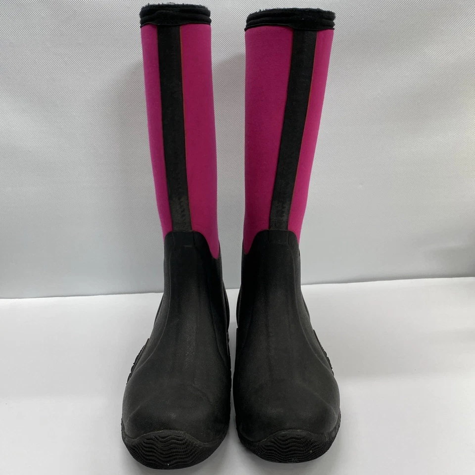 MUCK Tack Classic Women's Black/Hot Pink High Boots Size 7-7.5 - Image 3 of 4