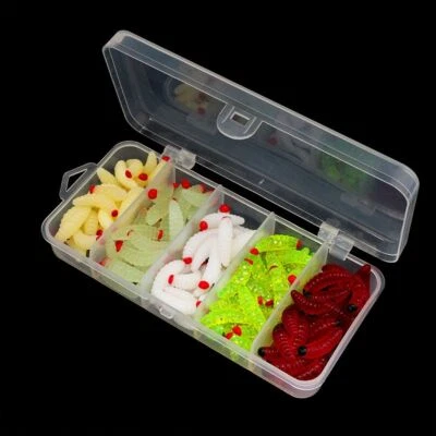 100 Stück Weich Rot Angeln Köder Wurm Ködern Crankbaits Haken Baits Würmer - Bild 1 von 4
