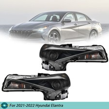 Clear Housing Projector Headlights For Hyundai Elantra 21-2022 Pair L&R Halogen
